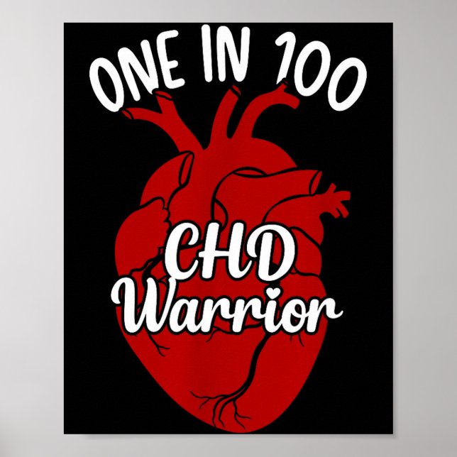 One In 100 Chd Warrior Congenital Heart Disease Aw Poster (Framsidan)