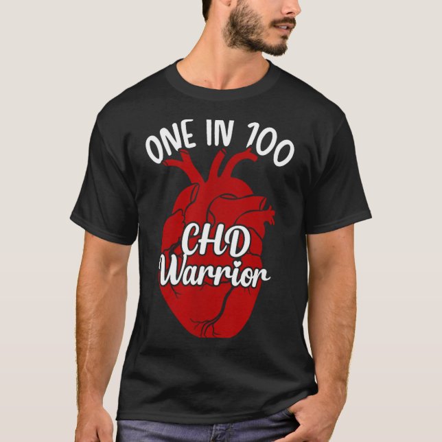 One In 100 Chd Warrior Congenital Heart Disease Aw T Shirt (Framsida)