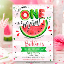 One In A Melon 1-års födelsedag Watermelon