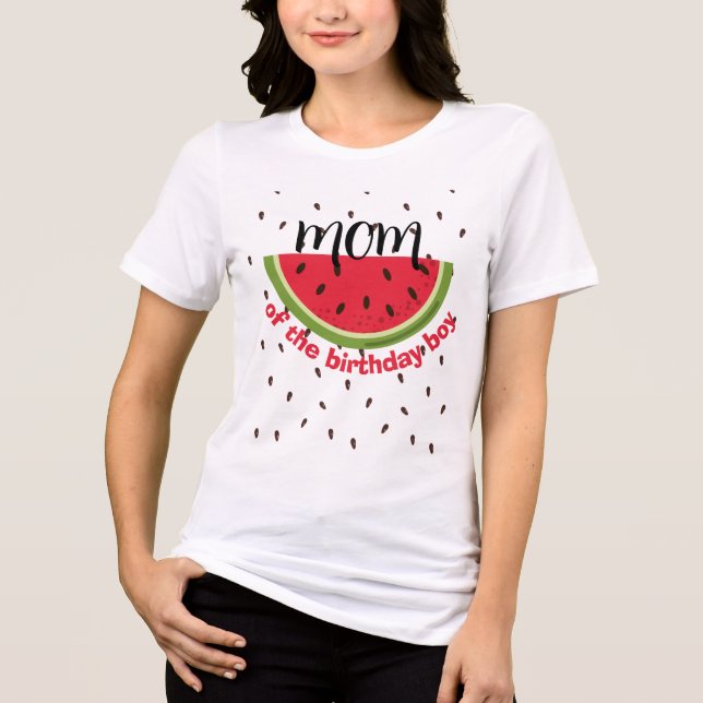 One in a Melon 1st Birthday Party T Shirt (Framsida)
