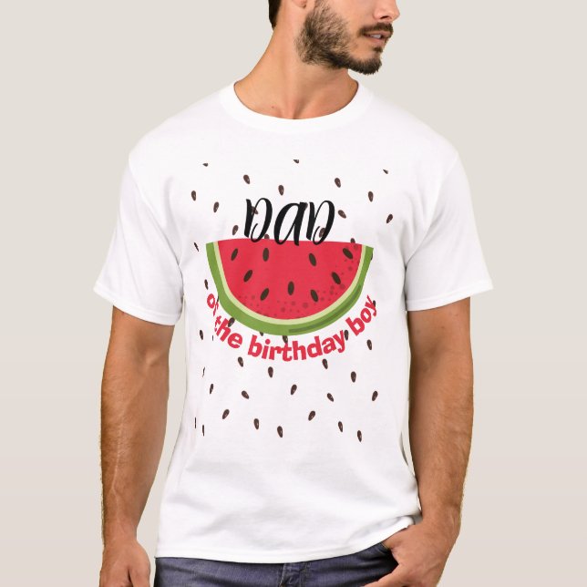 One in a Melon 1st Birthday Party T Shirt (Framsida)
