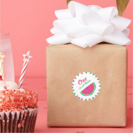 One In A Melon 1st Birthday Runt Klistermärke