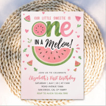 One in a Melon! Cute First Birthday Girl 