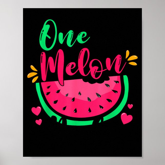 One In A Melon Dada Summer Birthday Party Matching Poster (Framsidan)