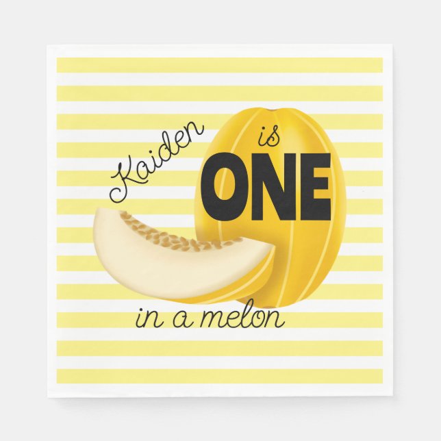 One in a Melon First 1st Birthday Party Pappersservett (Framsidan)