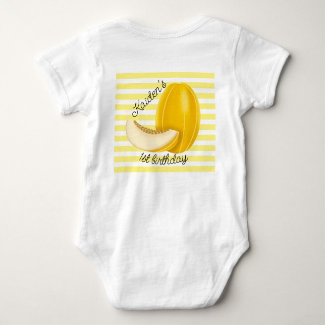 One in a Melon First 1st Birthday Party T Shirt (Baksida)