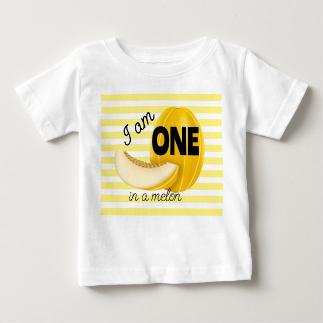 One in a Melon First 1st Birthday Party T Shirt (Framsida)