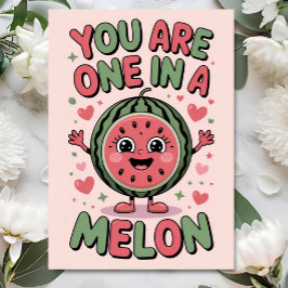 One in a Melon – Fun Watermelon Birthday Card Kort