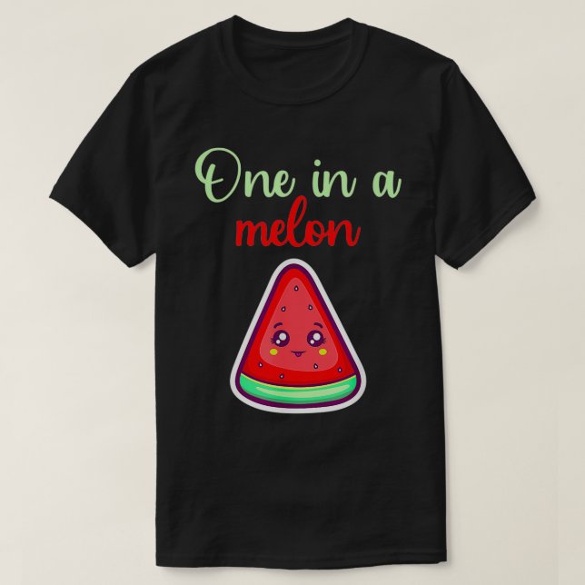 One In A Melon Funny Watermelon Summer Fruit Melon T Shirt (Design framsida)