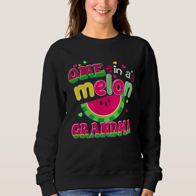 One In A Melon Grandma  Bday Matching Group Summer T Shirt (Framsida)