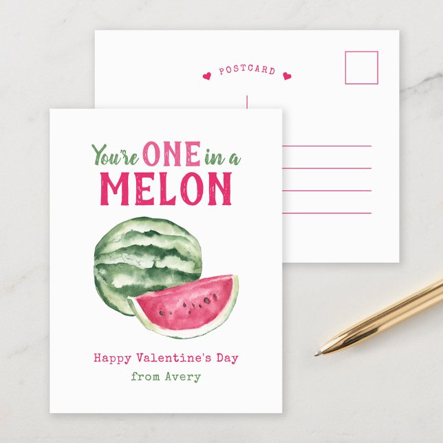 One in a Melon Kids Valentine's Day Helg Vykort (Skapare uppladdad)