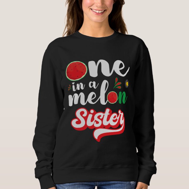 One In A Melon Sister Watermelon Family Matching T Shirt (Framsida)