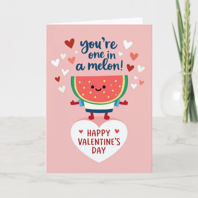 One In A Melon Valentines Day Card Kort (Framsida)