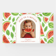 One In A Melon Watermelon Custom Photo Birthday