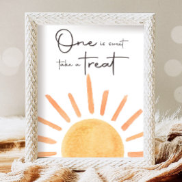One is Sweet Ta en godsak Boho Solsken Födelsedag Poster