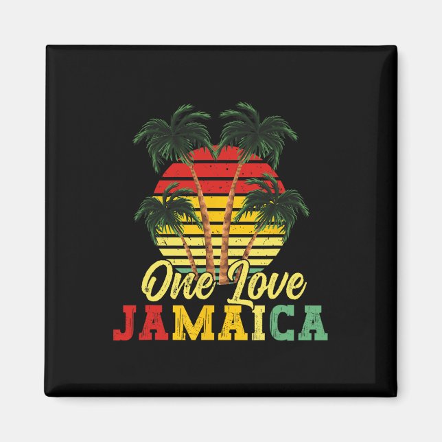 One Kärlek Jamaica Summer Family Vacation Jamaican Magnet (Framsidan)