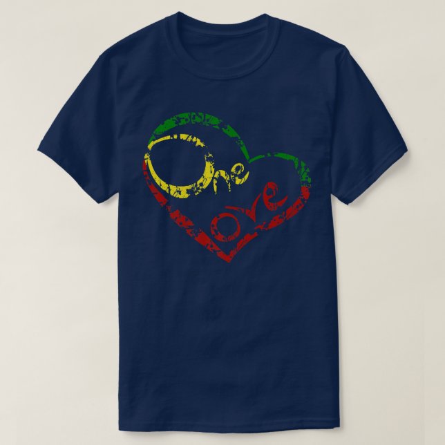 One Kärlek Jamaica T Shirt Rasta Reggae Music Väst (Design framsida)