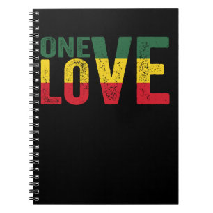 One Kärlek Jamaican Rasta Reggae Anteckningsbok