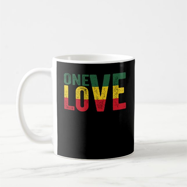 One Kärlek Jamaican Rasta Reggae Kaffemugg (Vänster)