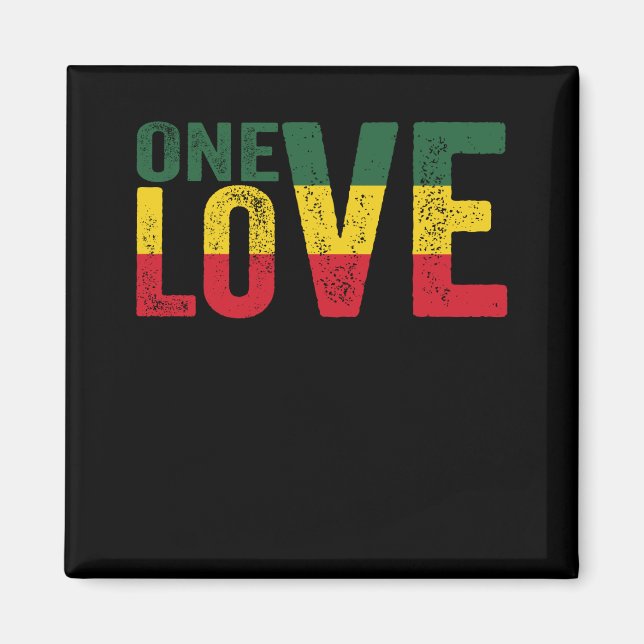 One Kärlek Jamaican Rasta Reggae Magnet (Framsidan)