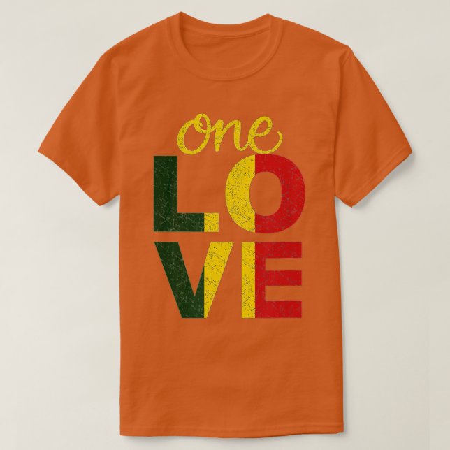 One Kärlek Jamaican Rasta Reggae T Shirt (Design framsida)