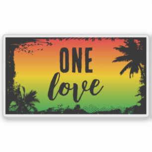 One Kärlek Jamaican Rasta Tropical Peace Klistermärken