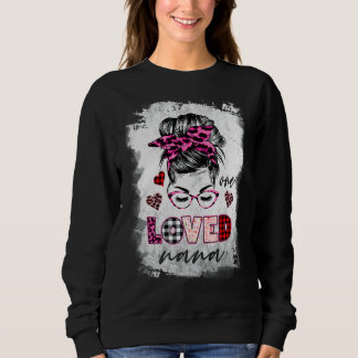 One Kärlek Nana Messy Bun Hair Mors dag T Shirt