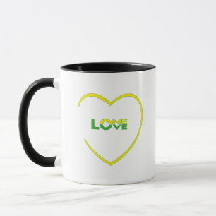 One Kärlek One Heart Jamaican flagga front back Mugg