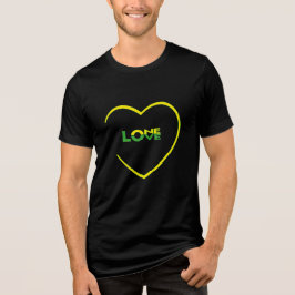 One Kärlek One Heart Jamaican flagga front back T Shirt