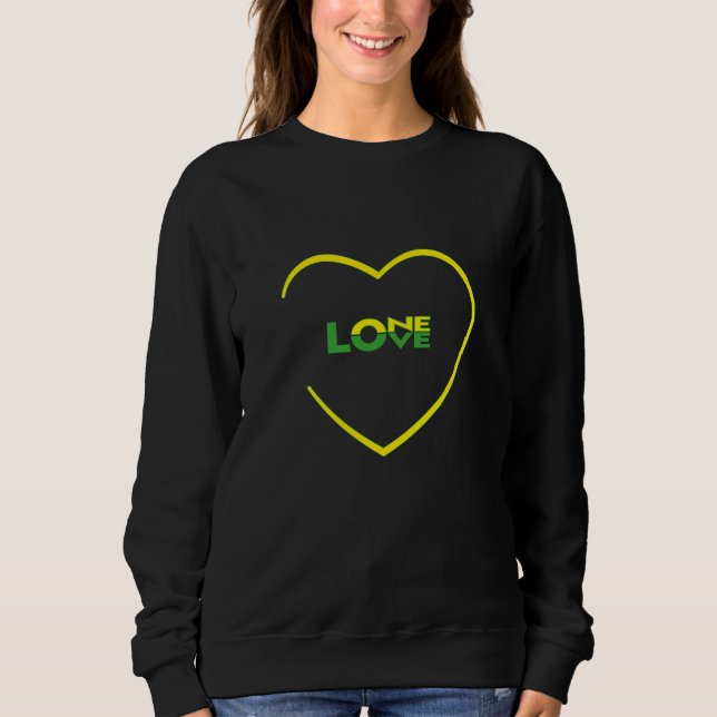 One Kärlek One Heart Jamaican flagga front back T Shirt (Framsida)
