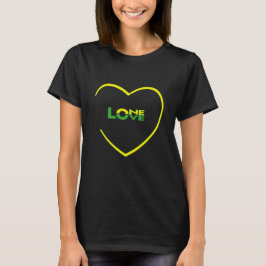 One Kärlek One Heart Jamaican flagga front back T Shirt