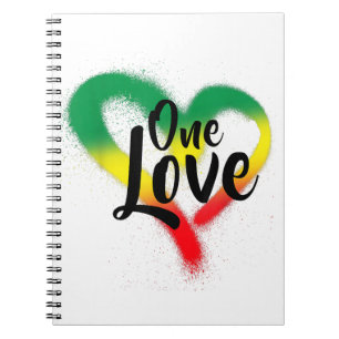 One Kärlek One Heart Reggae Vibes Anteckningsbok