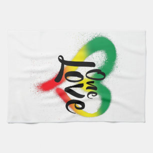 One Kärlek One Heart Reggae Vibes Kökshandduk