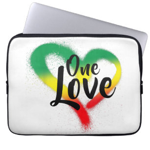 One Kärlek One Heart Reggae Vibes Laptop Fodral
