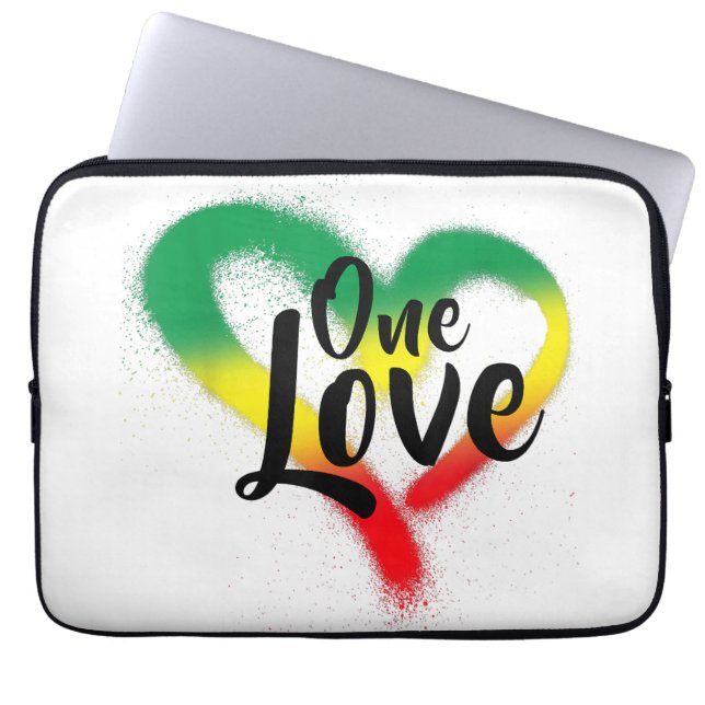 One Kärlek One Heart Reggae Vibes Laptop Fodral (Framsidan)