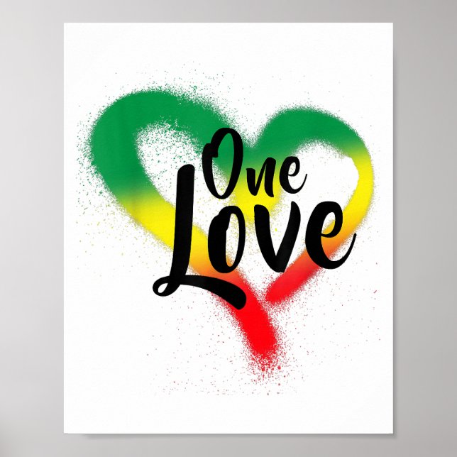 One Kärlek One Heart Reggae Vibes Poster (Framsidan)