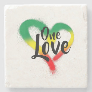 One Kärlek One Heart Reggae Vibes Stenunderlägg
