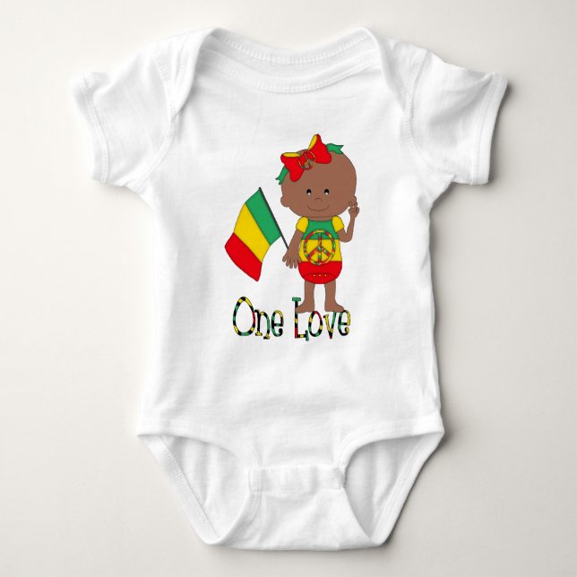 One Kärlek Rasta Baby American T-shirt (Framsida)
