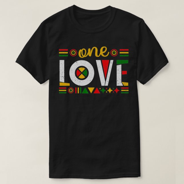 One Kärlek Rasta Reggae Jamaica Music Älskare fo b T Shirt (Design framsida)