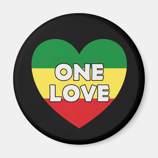 One Kärlek Rasta Reggae Magnet (Framsidan)