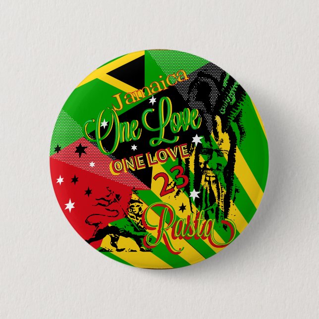 One Kärlek Reggae Party Button Knapp (Framsida)