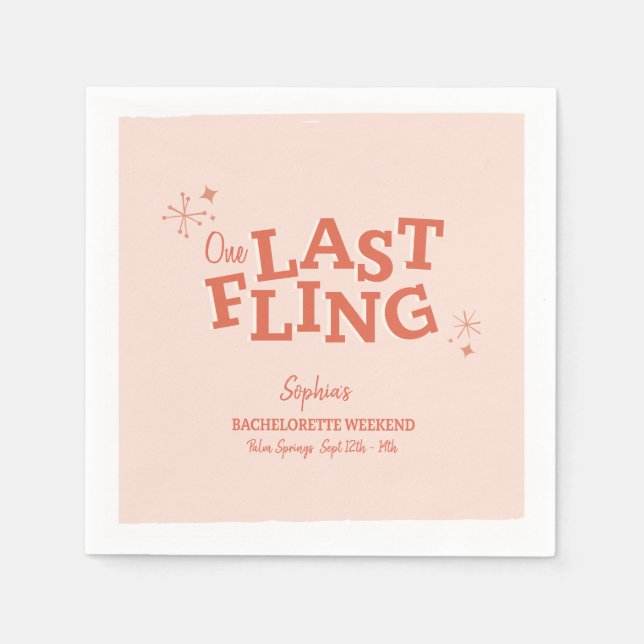One Last Fling Bachelorette Pappersservett (Framsidan)