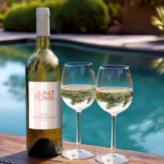 One Last Fling Bachelorette Vinflaska Etikett