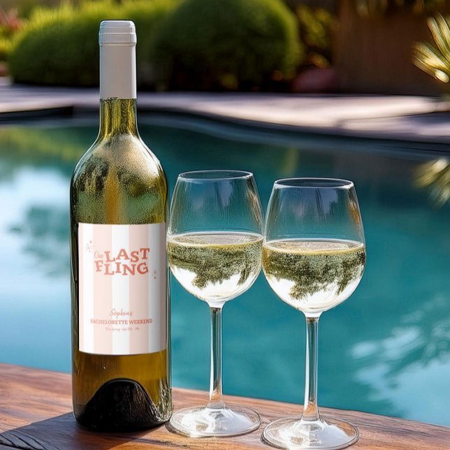 One Last Fling Bachelorette Vinflaska Etikett (Skapare uppladdad)