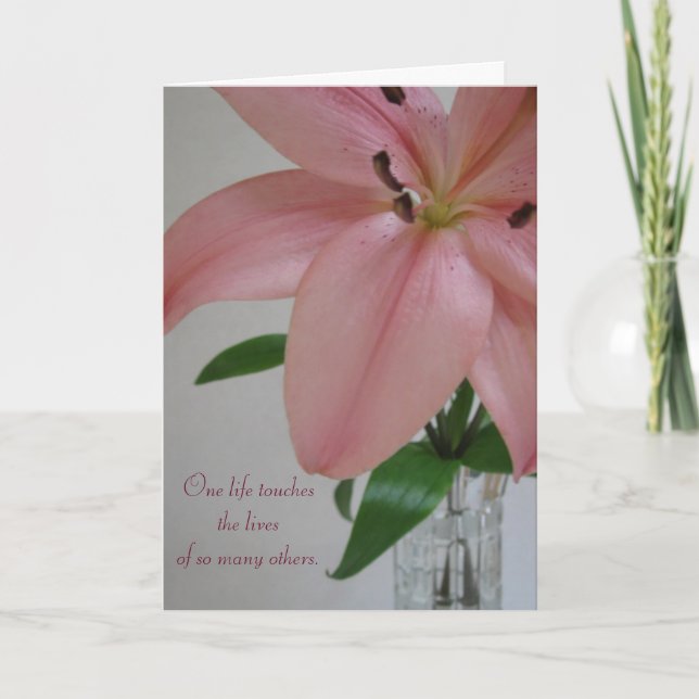 One Life Lily Sympathy Card Kort (Framsida)