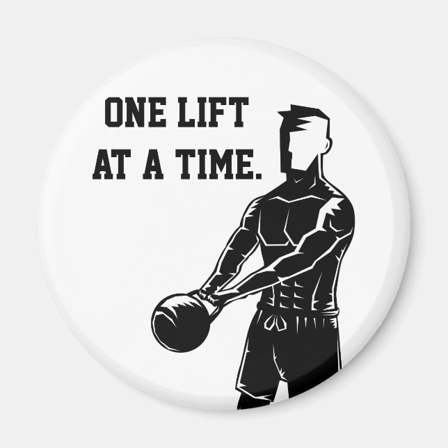 One Lift At A Time Kettlebell Träningsstyrka Magnet (Framsidan)