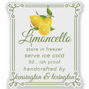 ONE Limoncello Clear Modern Flaska-etikett Klistermärken