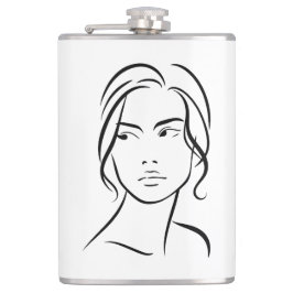 One Line Woman Ansikte Teckning 4 Fickplunta