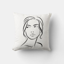 One Line Woman Ansikte Teckning 4