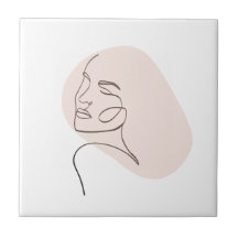 One Line Woman Ansikte Teckning